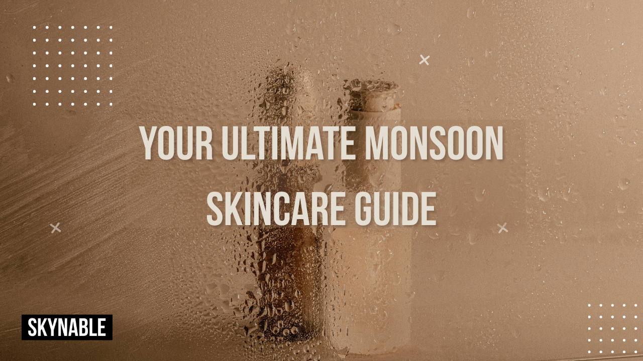 Woman enjoying the rain with clear skin